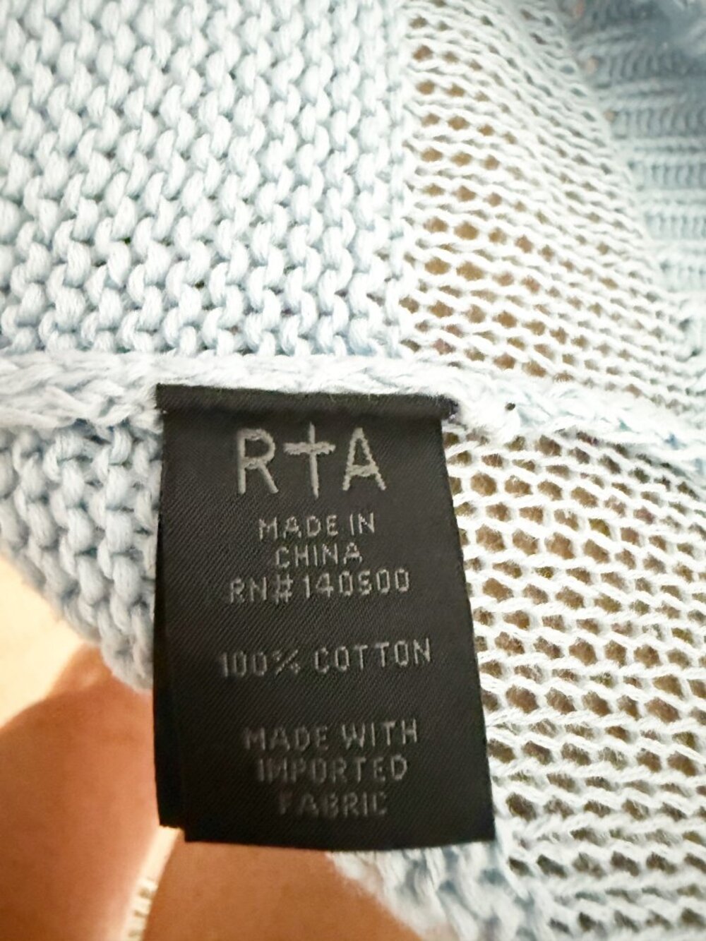 RtA Marvin Cropped Hoodie Sweater in Baby Blue S - Picture 7 of 9